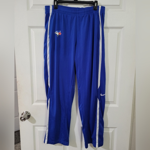 Men Size L Nike Dri-fit  Athletic Toronto Blue Jays MLB Track Training Pants Blu - Picture 1 of 11